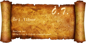 Őri Tibor névjegykártya